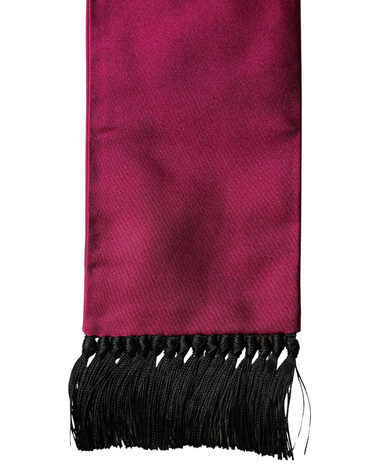 Dolce & Gabbana Burgundy Silk Fringe Neck Wrap Foulard 160.5cm x 8cm  Scarf