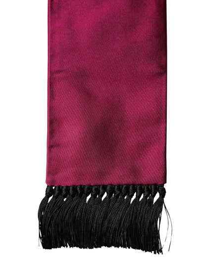 Dolce & Gabbana Burgundy Silk Fringe Neck Wrap Foulard 160.5cm x 8cm  Scarf