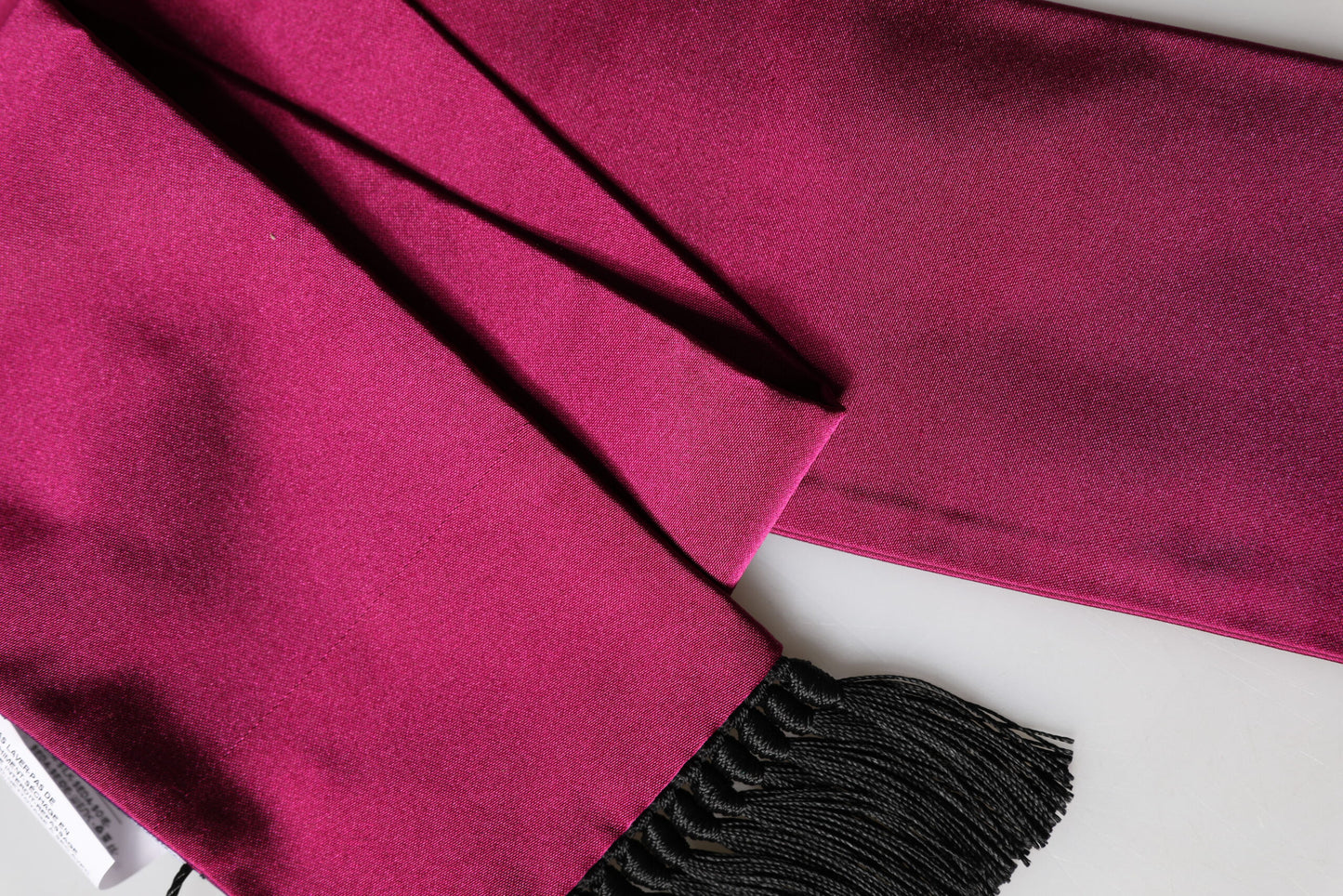 Dolce & Gabbana Burgundy Silk Fringe Neck Wrap Foulard 160.5cm x 8cm  Scarf