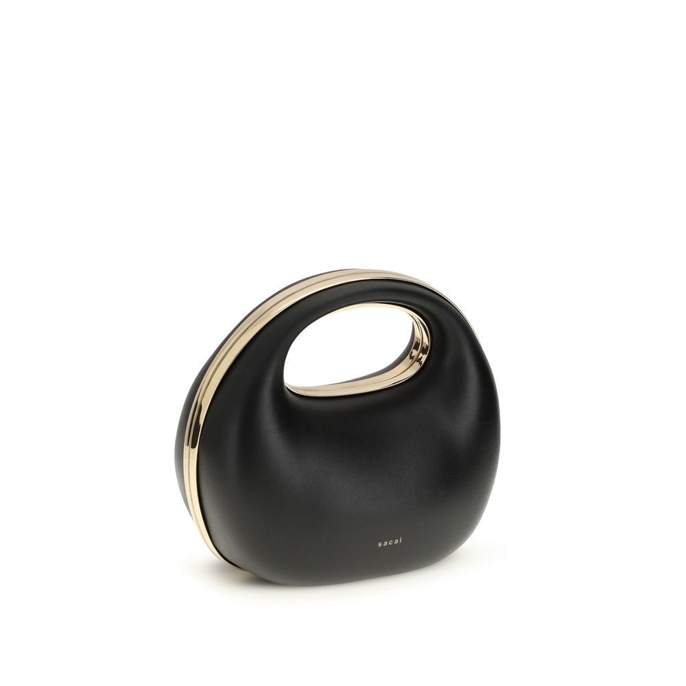 Sacai Black Calf Leather Bos Taurus Handbag