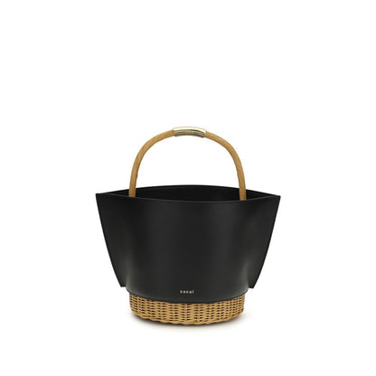 Sacai Black Calf Leather Bos Taurus Shoulder Bag