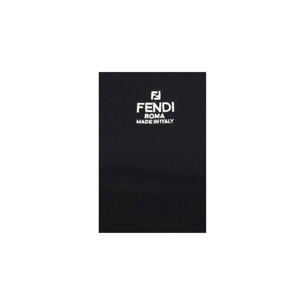 Fendi Black Cotton Sleeveles T-Shirt
