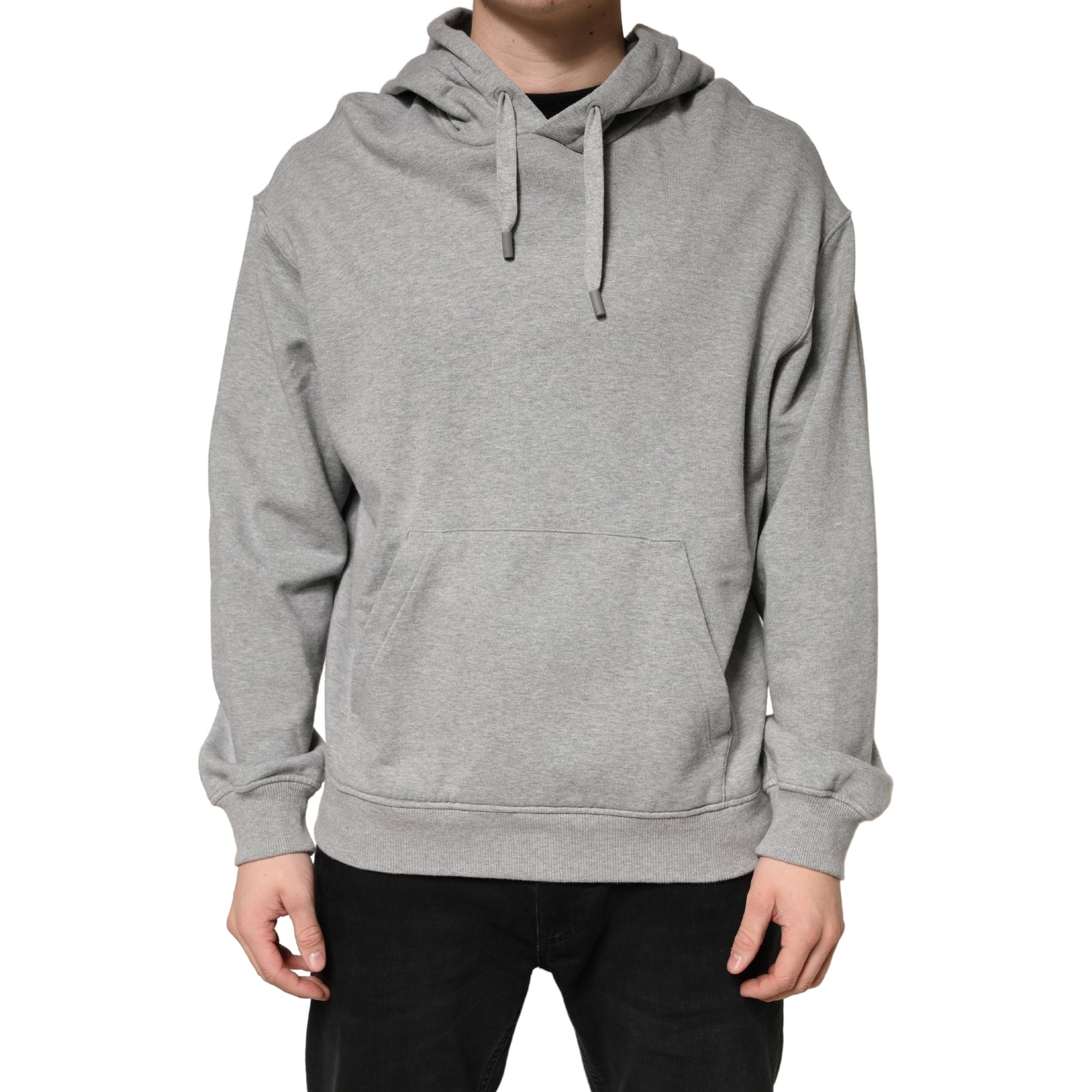 Dolce & Gabbana Gray Cotton Hooded Sweatshirt Sweater