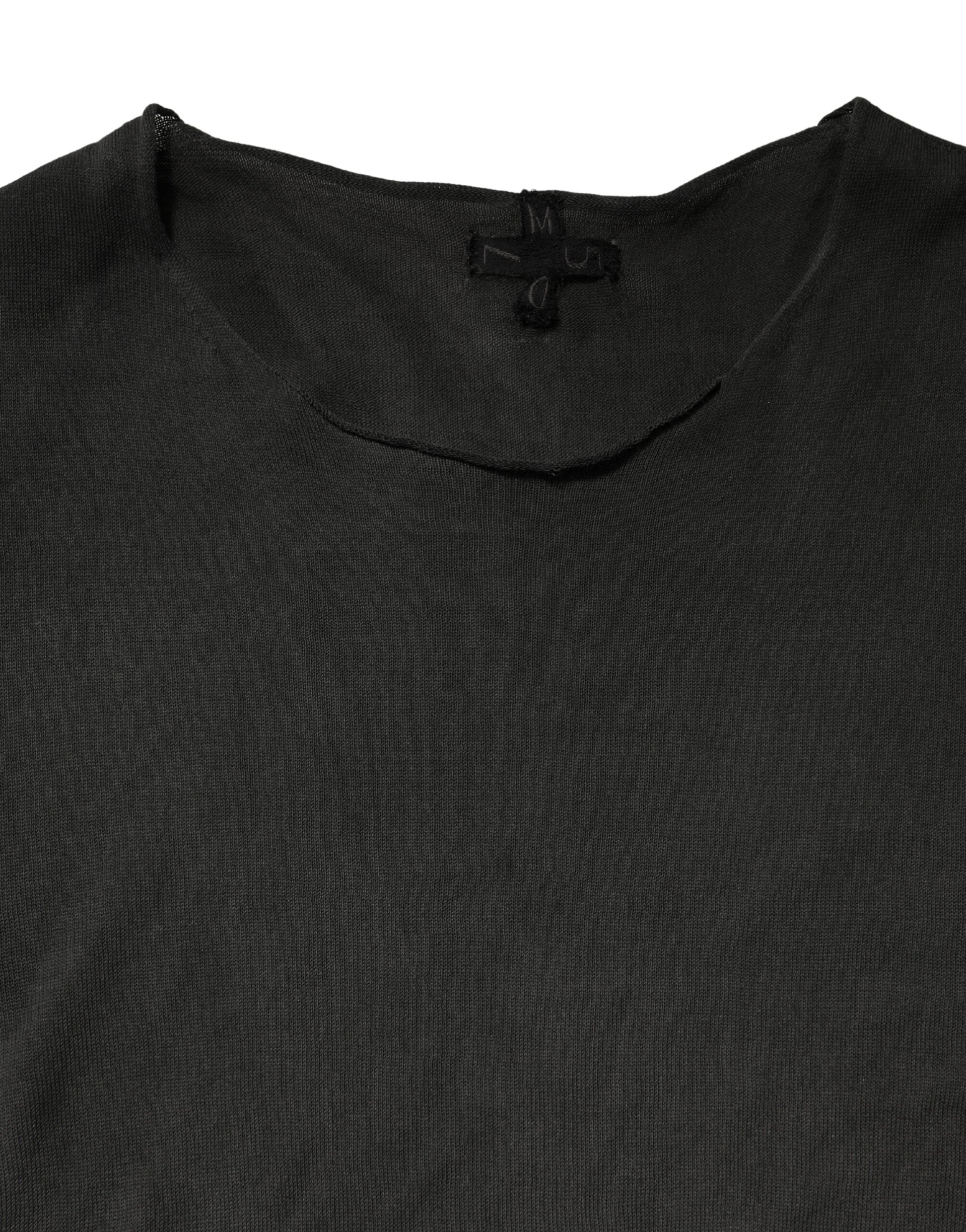 Dolce & Gabbana Sweater Black Cotton Crewneck Sweatshirt