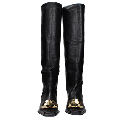 Jil Sander Black Leather Ankle Boots