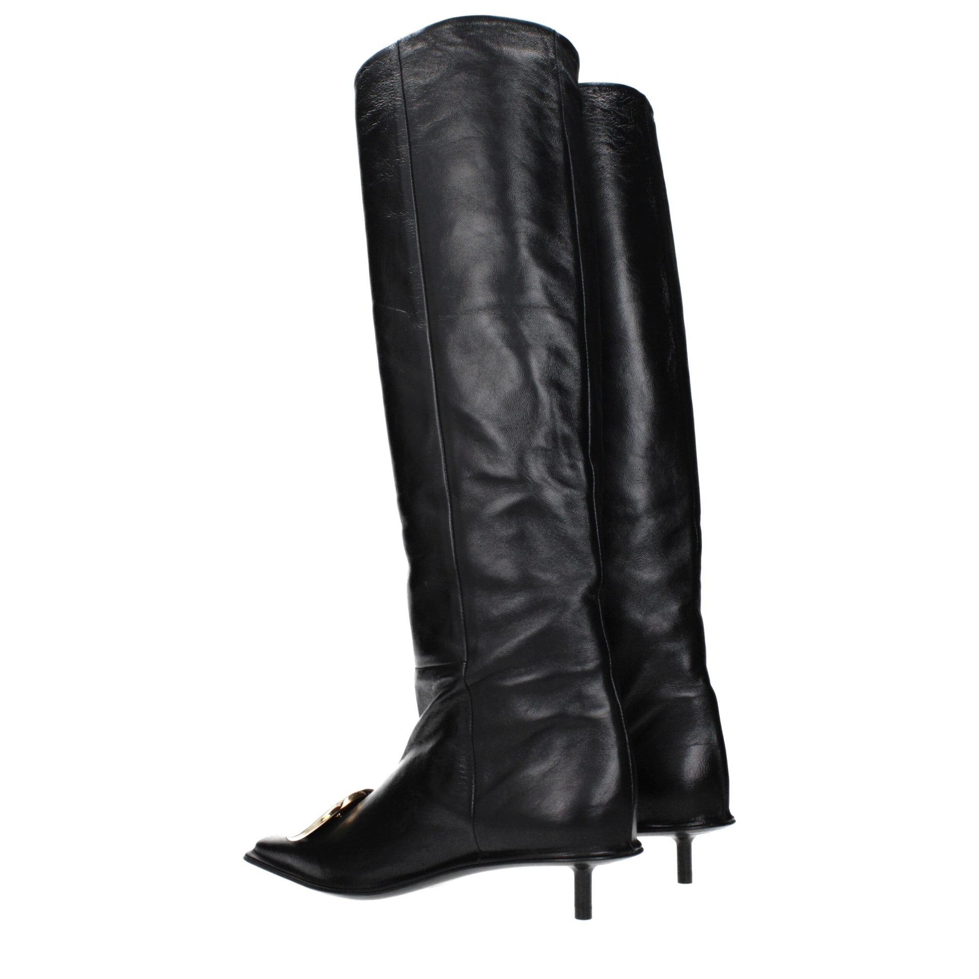 Jil Sander Black Leather Ankle Boots