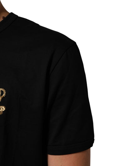Dolce & Gabbana Black Crown Bee Cotton Short Sleeve T-shirt