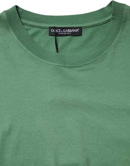 Dolce & Gabbana LightGreen Cotton Crewneck Short Sleeve T-Shirt