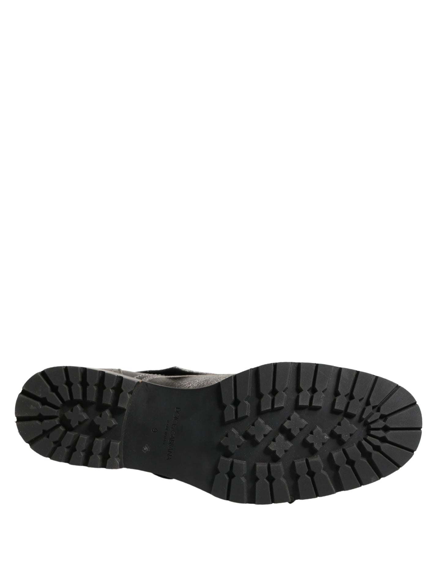 Dolce & Gabbana Metallic Silver Leather Buckle Ankle Boots Shoes