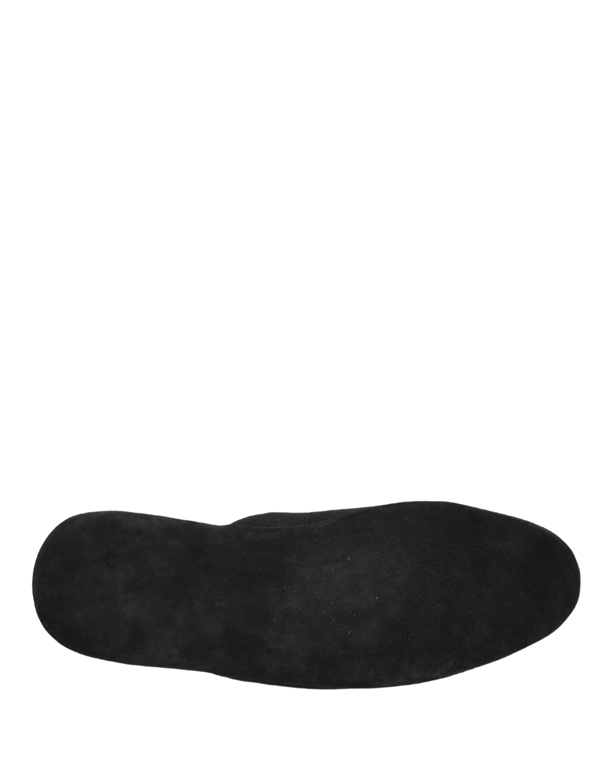 Dolce & Gabbana Black Wool Cashmere Red Quilted Slippers Shoes