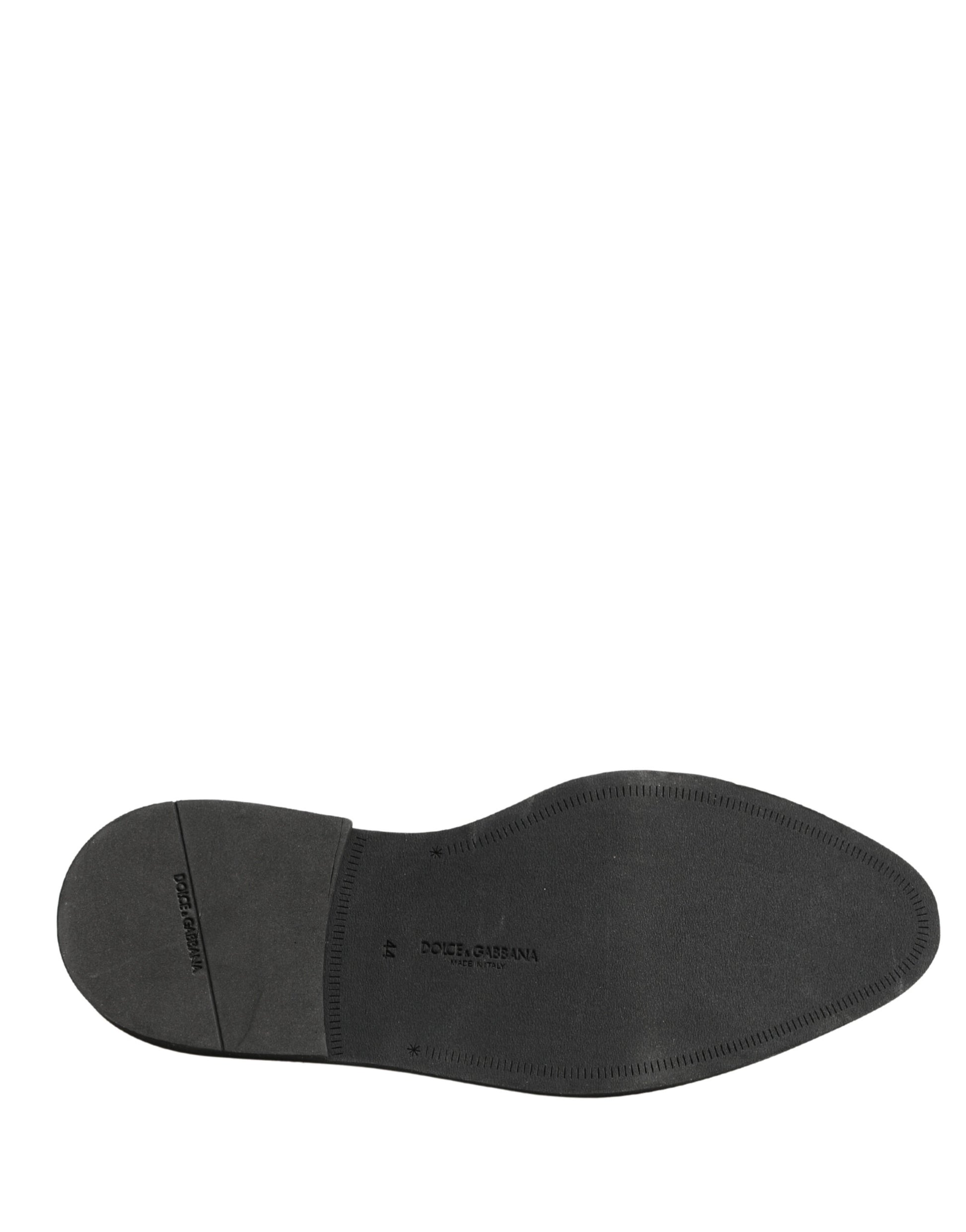 Dolce & Gabbana Silver Specchio Lace-Up Leather Dress Derby Shoes