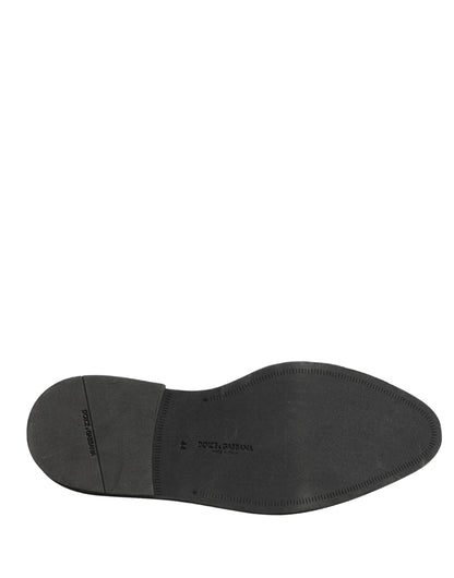 Dolce & Gabbana Silver Specchio Lace-Up Leather Dress Derby Shoes