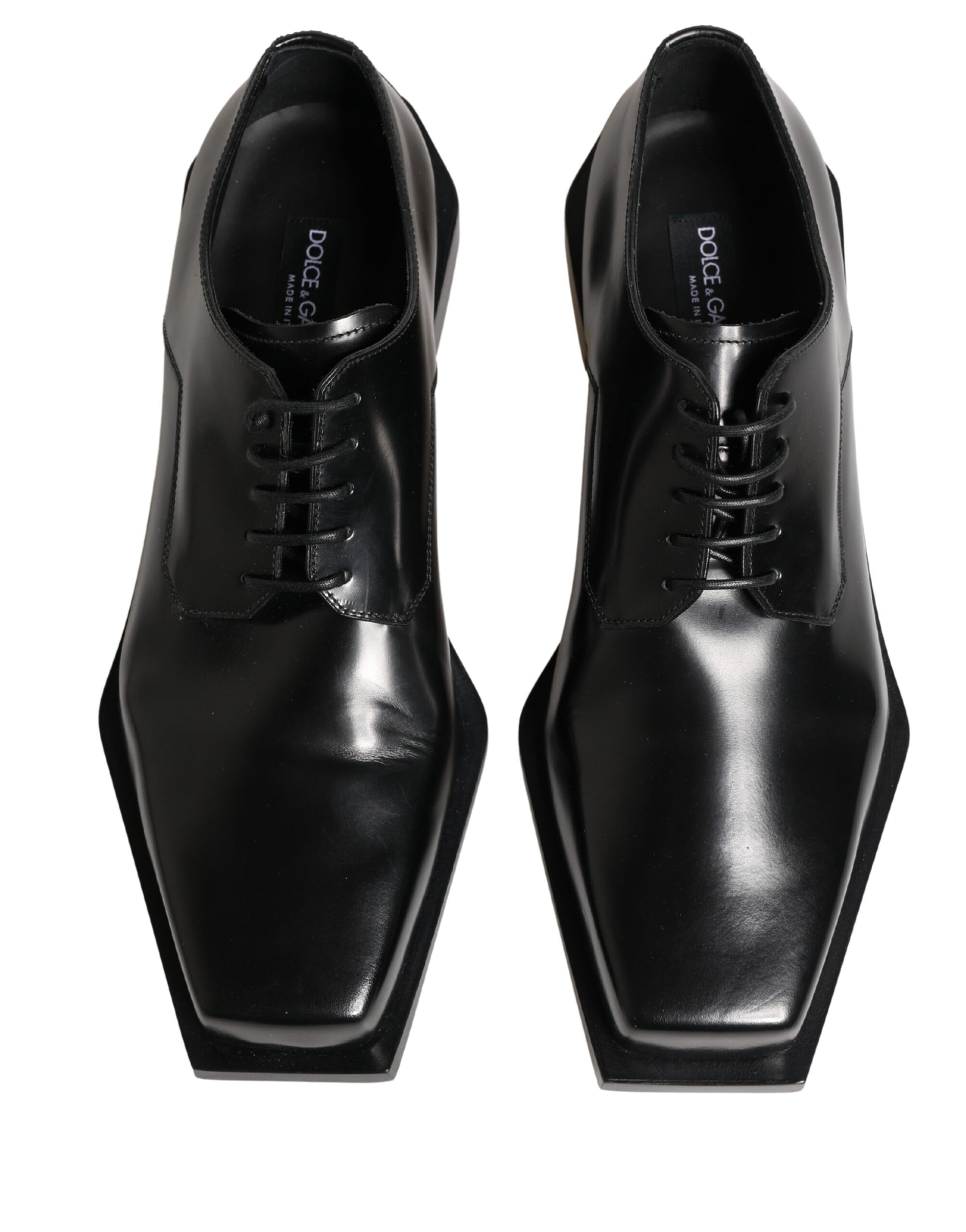 Dolce & Gabbana Black Matte Lace-Up Leather Dress Derby Shoes
