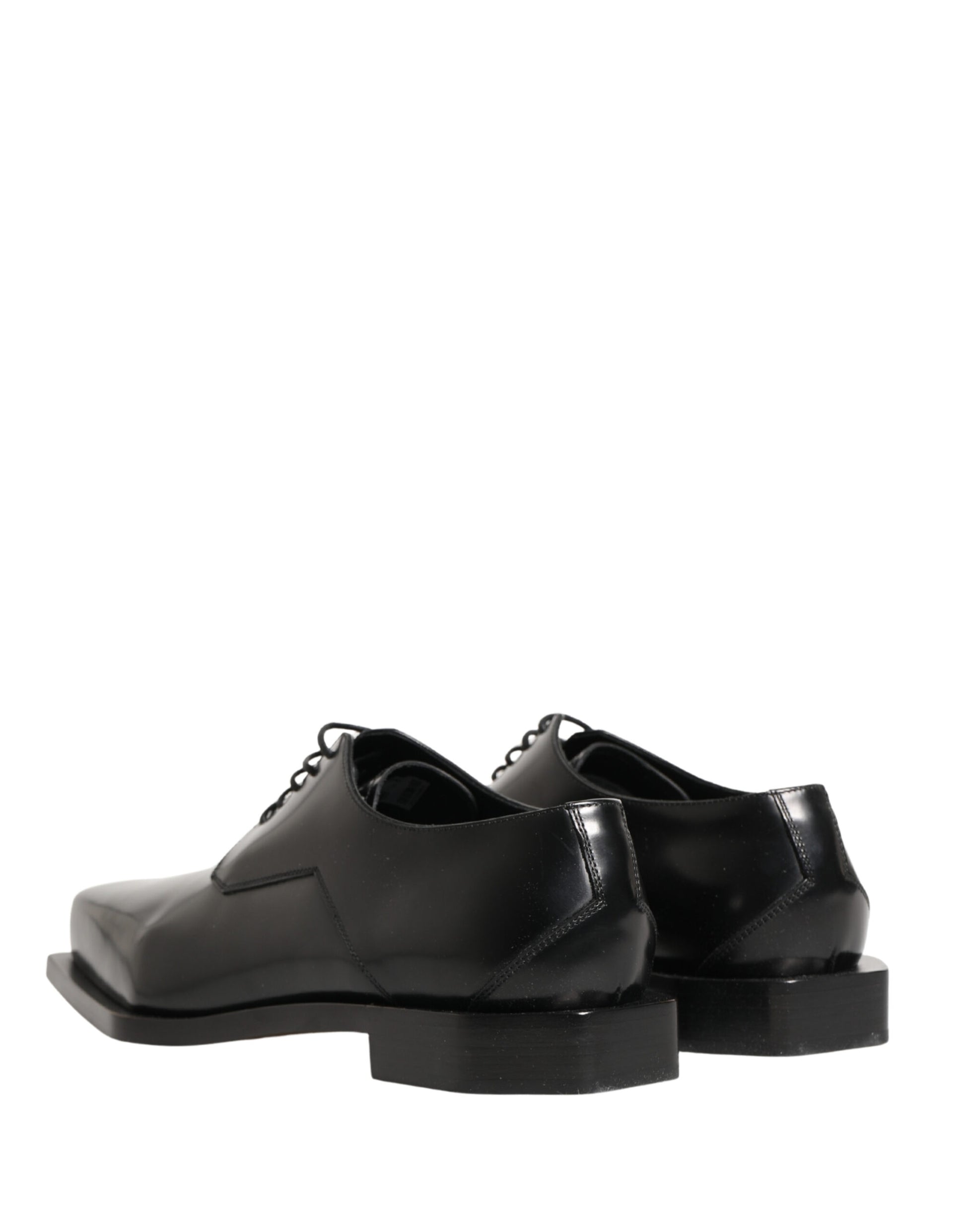 Dolce & Gabbana Black Matte Lace-Up Leather Dress Derby Shoes