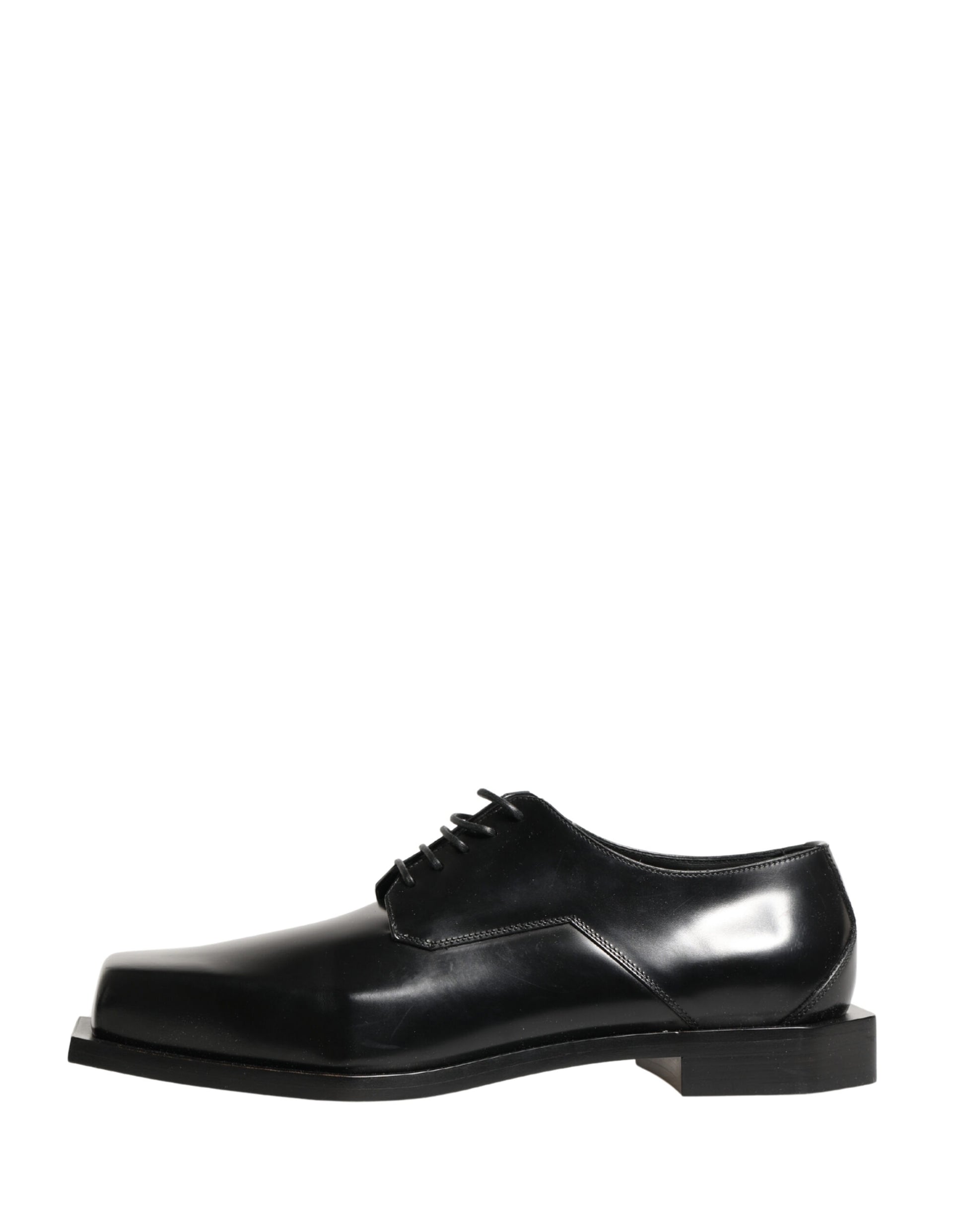 Dolce & Gabbana Black Matte Lace-Up Leather Dress Derby Shoes