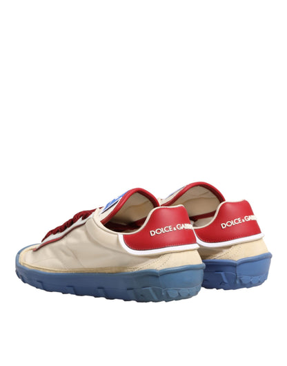 Dolce & Gabbana DG Multicolor Leather Low Top Sneakers Shoes