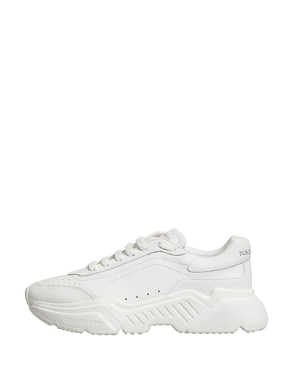 Dolce & Gabbana White Calfskin Leather Low Top Sneakers Shoes