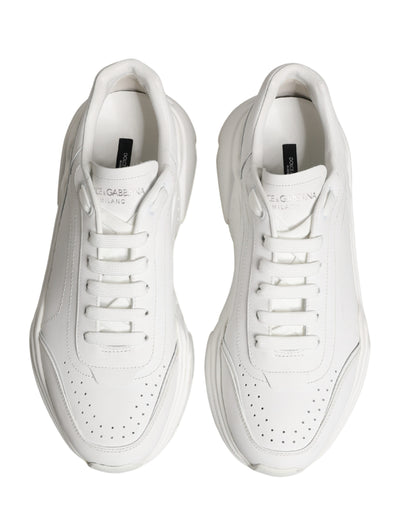 Dolce & Gabbana White Calfskin Leather Low Top Sneakers Shoes