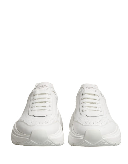 Dolce & Gabbana White Calfskin Leather Low Top Sneakers Shoes