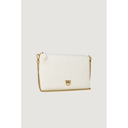 PINKO Cream Leather Clutch Bag