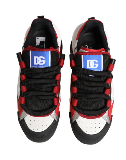 Dolce & Gabbana Multicolor Leather DG Logo Low Top Sneakers Shoes