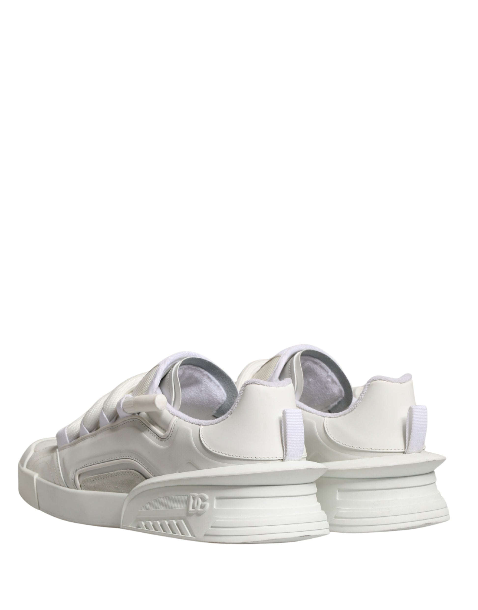 Dolce & Gabbana White Leather DG Logo Low Top Sneakers Shoes