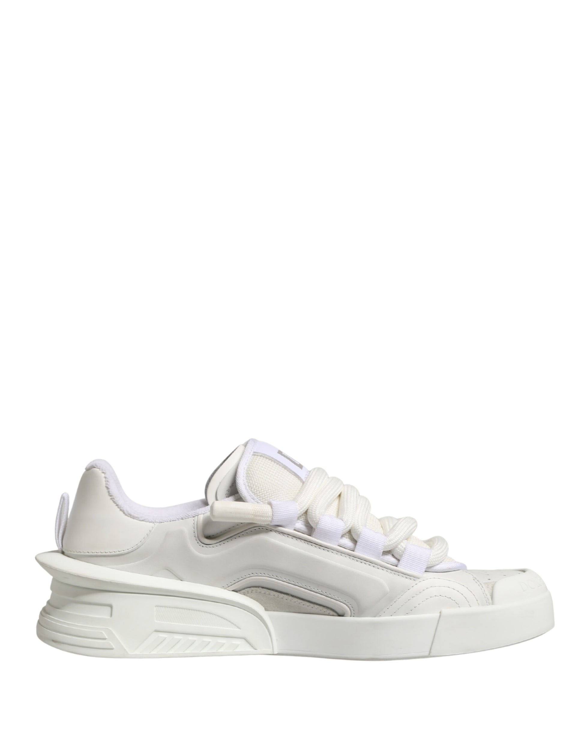 Dolce & Gabbana White Leather DG Logo Low Top Sneakers Shoes