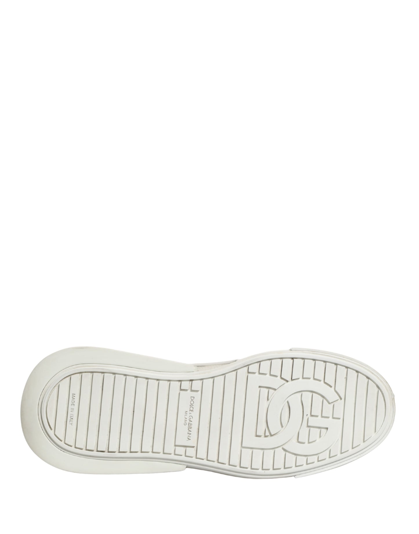 Dolce & Gabbana White Leather DG Logo Lace Up Sneakers Shoes