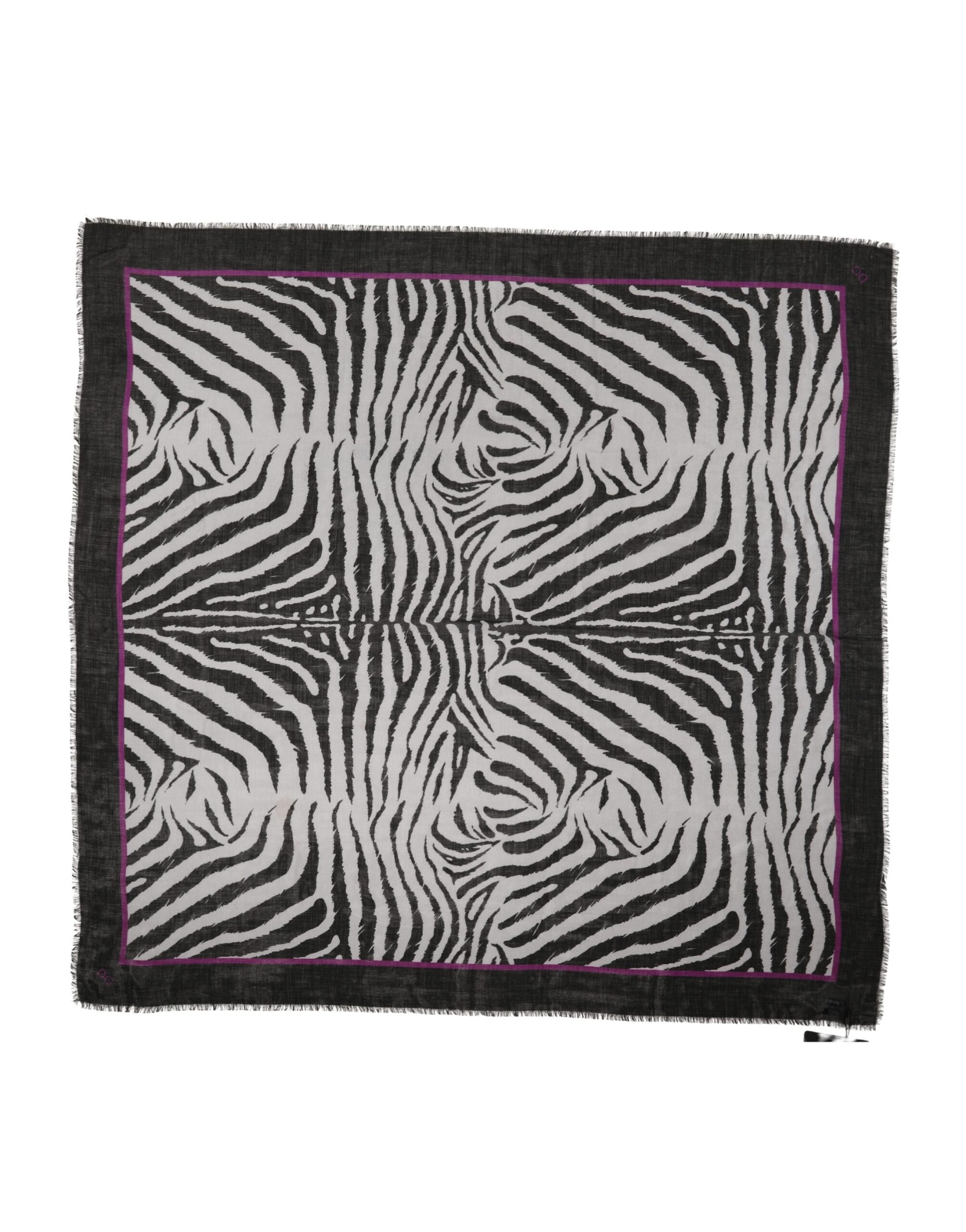 Dolce & Gabbana White Black Zebra Pattern Shawl 255cm x 132cm Men Scarf