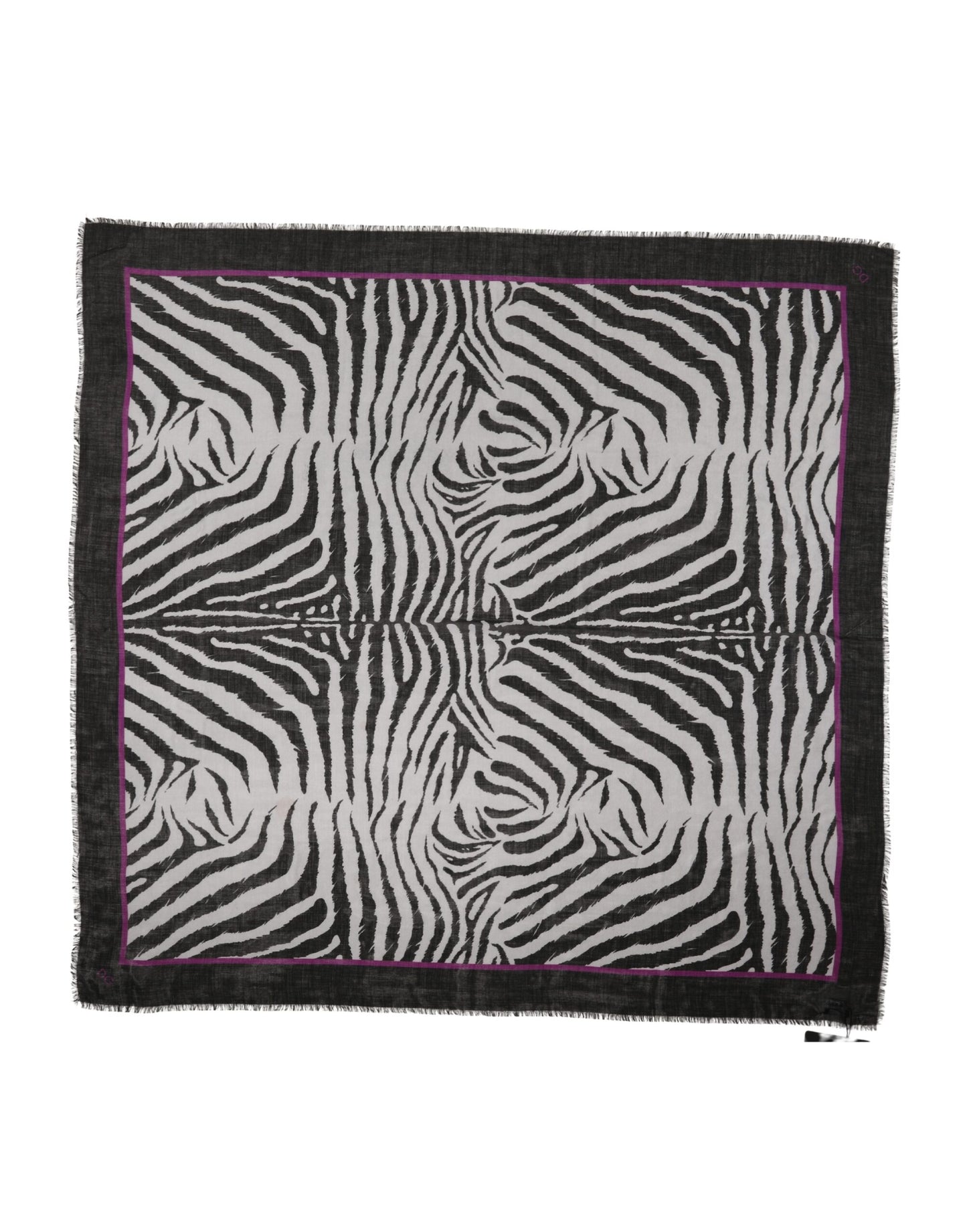Dolce & Gabbana White Black Zebra Pattern Shawl 255cm x 132cm Men Scarf