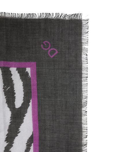 Dolce & Gabbana White Black Zebra Pattern Shawl 255cm x 132cm Men Scarf