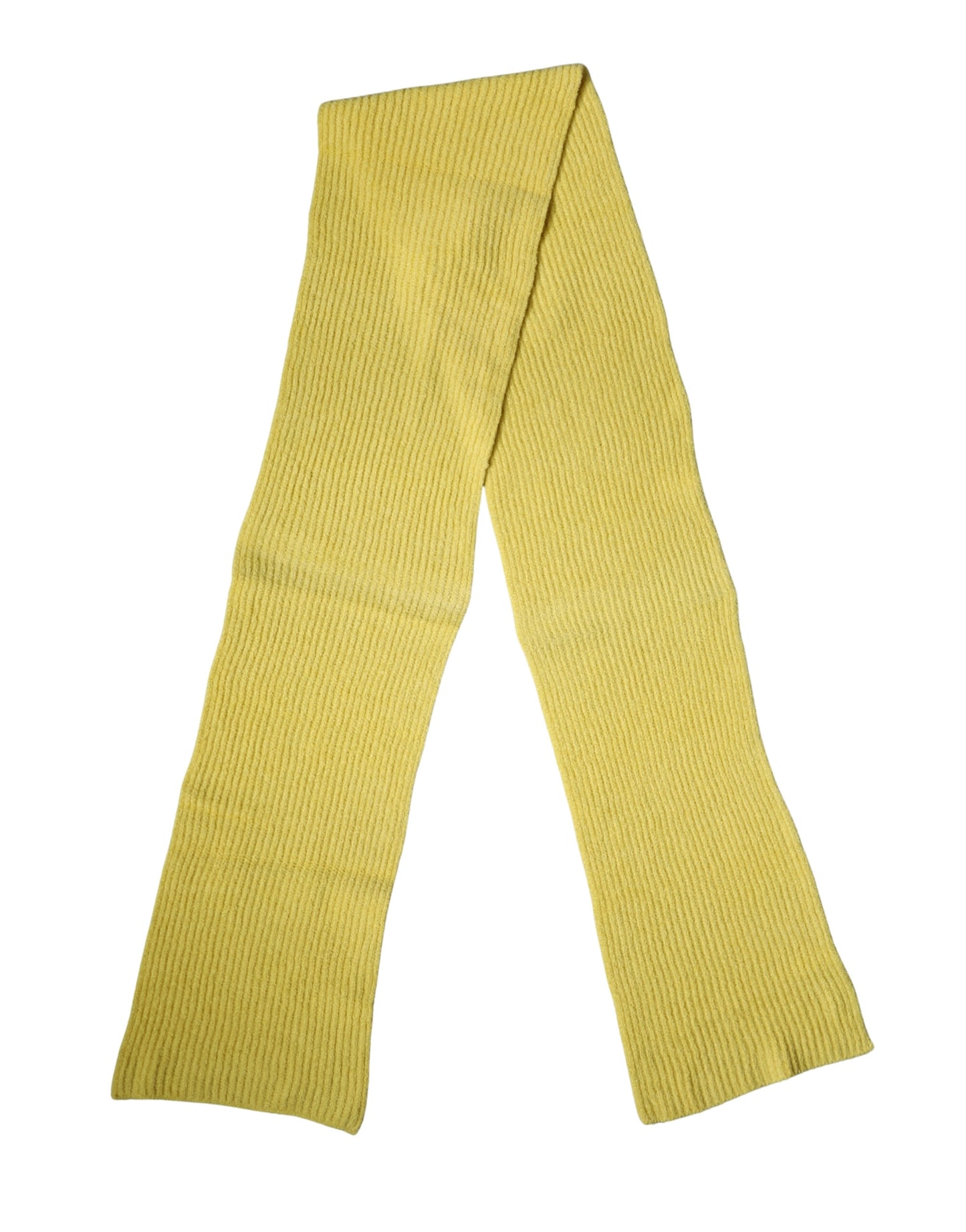 Dolce & Gabbana Yellow Cotton Knitted Neck Foulard 270cm x 31cm  Men Scarf