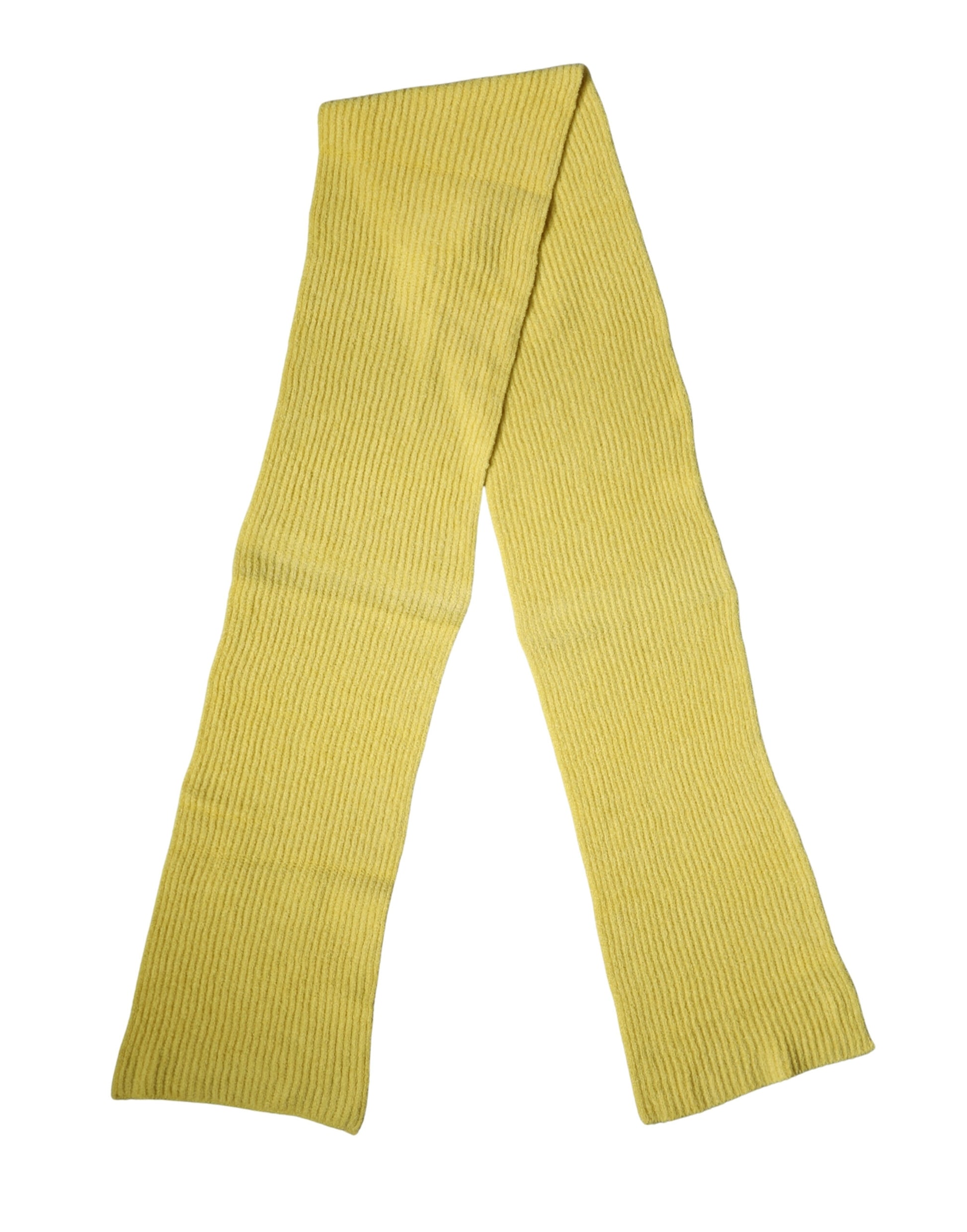 Dolce & Gabbana Yellow Cotton Knitted Neck Foulard 270cm x 31cm  Men Scarf