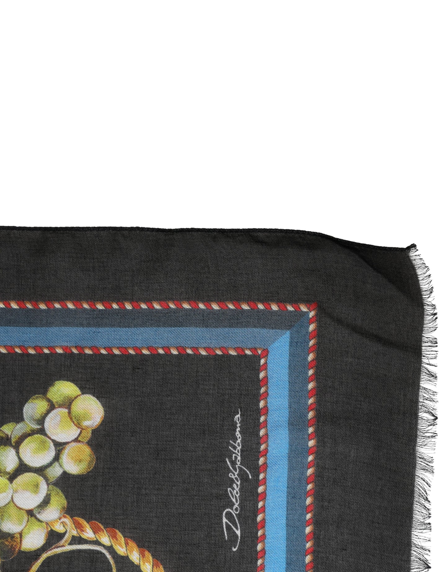 Dolce & Gabbana Multicolor Grapes Print Wrap Shawl 196cm x 134cm  Scarf