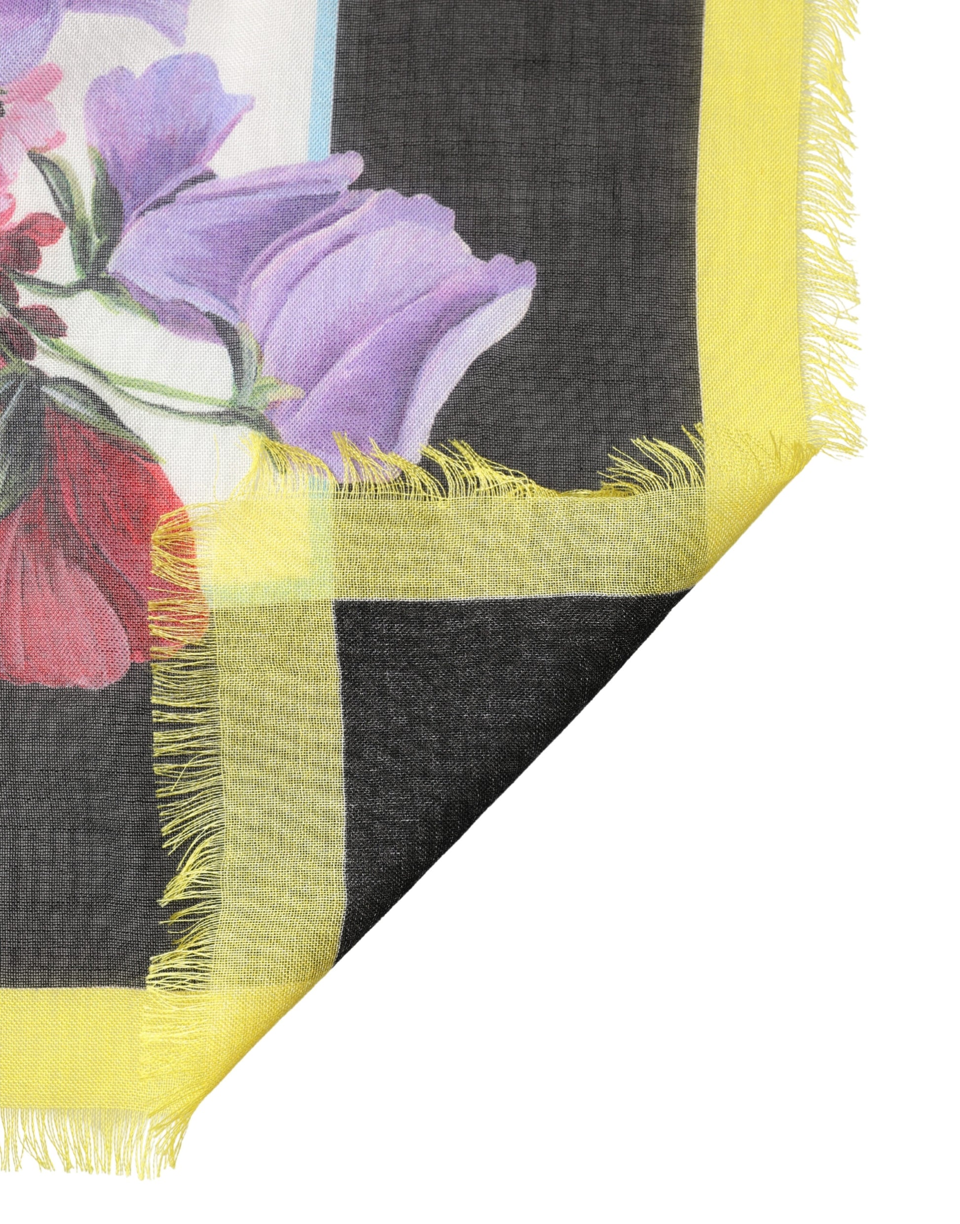 Dolce & Gabbana Multicolor Floral Print Square Stole 135cm x 130cm Scarf