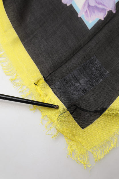 Dolce & Gabbana Multicolor Floral Print Square Stole 135cm x 130cm Scarf