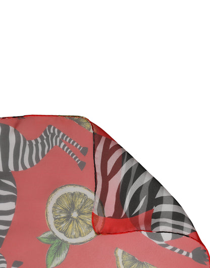 Dolce & Gabbana Red Zebra Print Silk Wrap Shawl Stole 200cm x 132cm Scarf