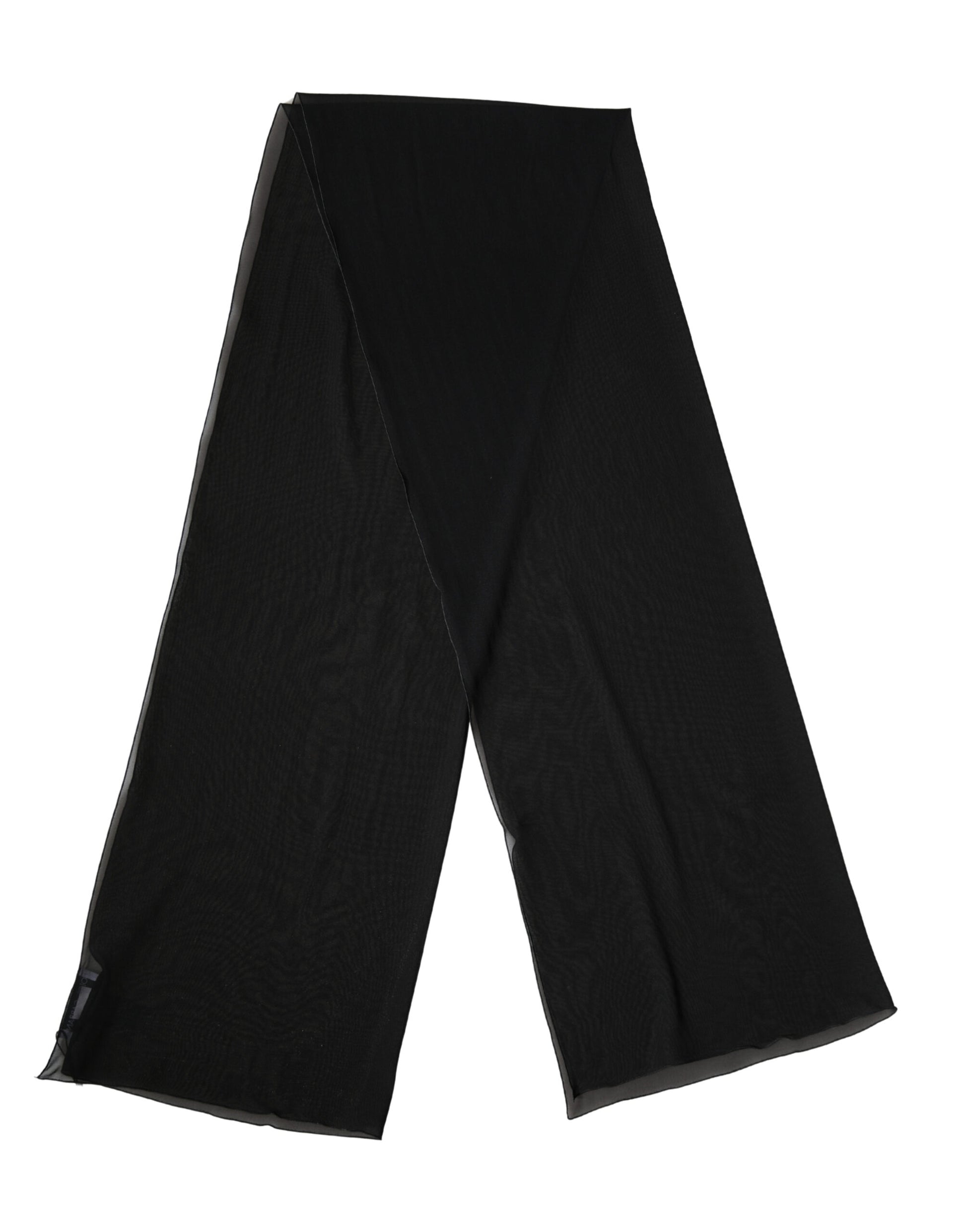 Dolce & Gabbana Black Silk Neck Wrap Shawl Stole 200cm x 64cm  Scarf