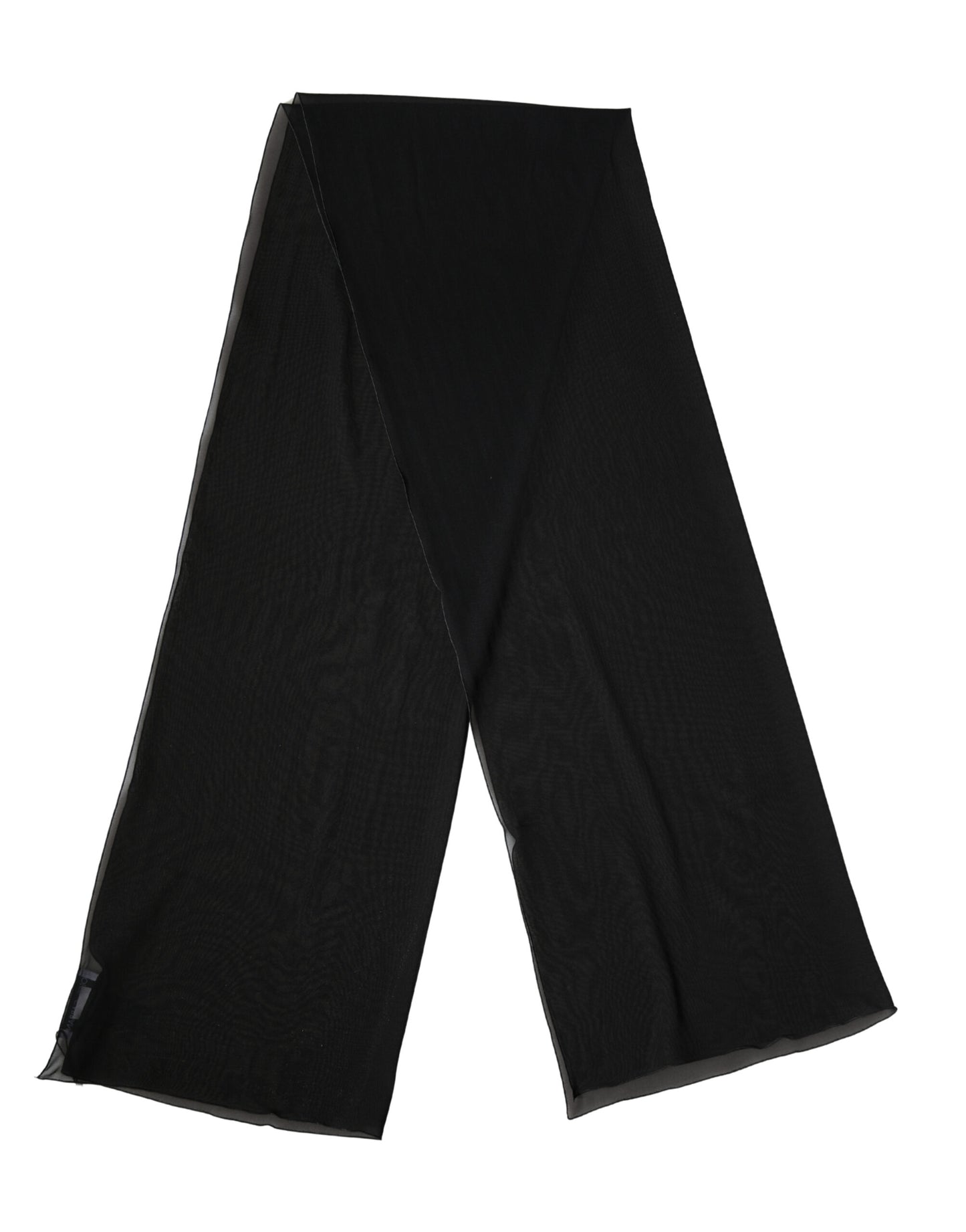 Dolce & Gabbana Black Silk Neck Wrap Shawl Stole 200cm x 64cm  Scarf