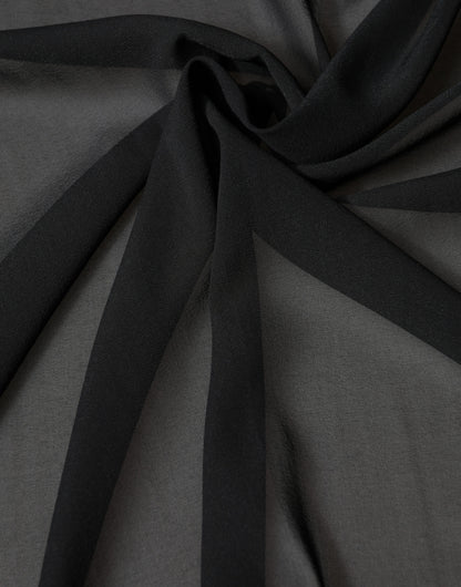 Dolce & Gabbana Black Silk Neck Wrap Shawl Stole 200cm x 64cm  Scarf