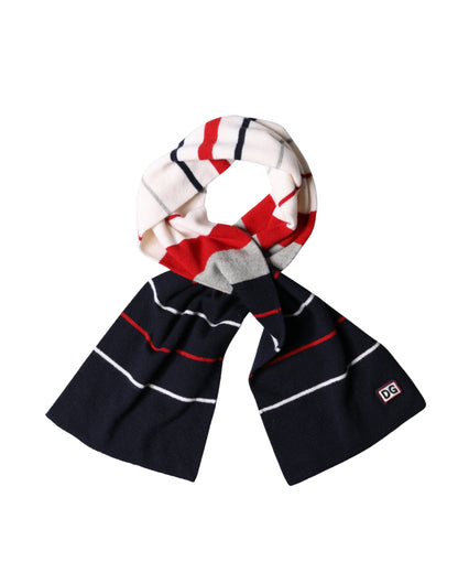 Dolce & Gabbana Multicolor Stripes Shawl Neck Wrap 119cm x 20cm  Scarf