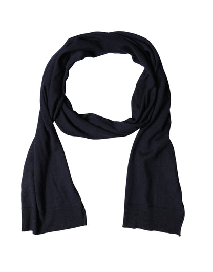 Dolce & Gabbana Black Wool Knitted Shawl Neck Wrap 200cm x 25cm  Scarf
