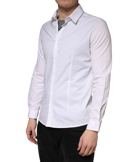 Daniele Alessandrini White Long Sleeves Dress Men Shirt