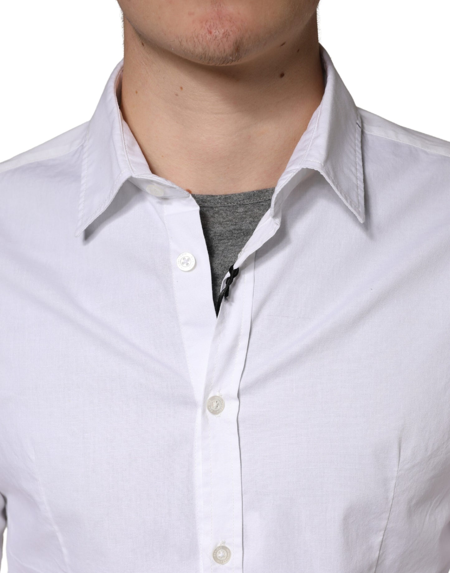 Daniele Alessandrini White Long Sleeves Dress Men Shirt