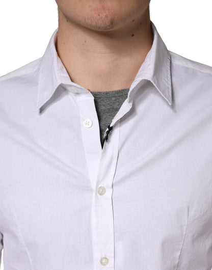 Daniele Alessandrini White Long Sleeves Dress Men Shirt