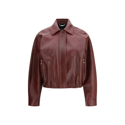 Versace Bordeaux Leather Jacket
