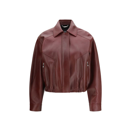 Versace Bordeaux Leather Jacket