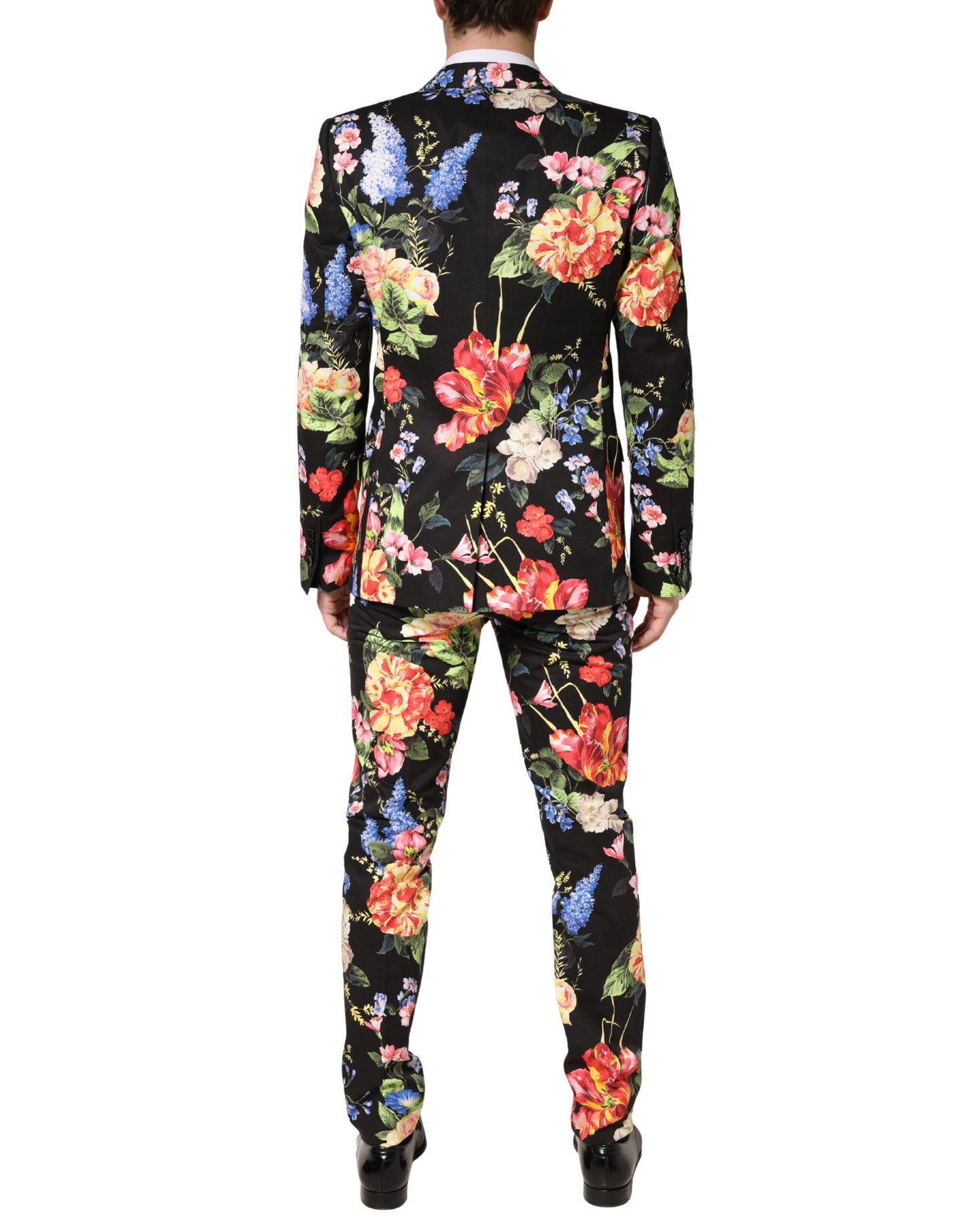 Dolce & Gabbana Black Floral Single Breasted MARTINI 2 Piece Suit