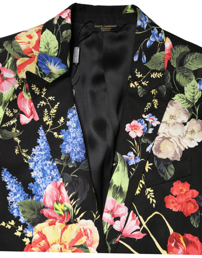 Dolce & Gabbana Black Floral Single Breasted MARTINI 2 Piece Suit