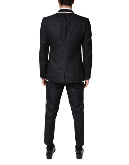 Dolce & Gabbana Black White Single Breasted SICILIA Men 3 Piece Suit